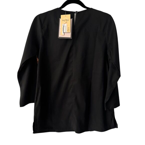 Almarichi Madred Spain Black Polyester and Gold Sequin Dressy Tunic Size S NWT - Picture 2 of 5